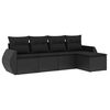 vidaXL Salon de jardin 5 pcs avec coussins noir r&eacute;sine tress&eacute;e