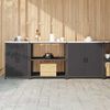 vidaXL Ensemble de rangement cuisine avec &eacute;tag&egrave;re 3 pcs Noir Acier