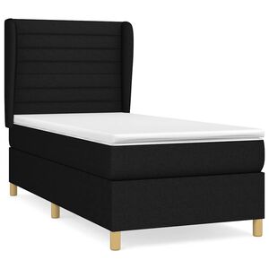 vidaXL Sommier &agrave; lattes de lit et matelas Noir 80x200 cm Tissu