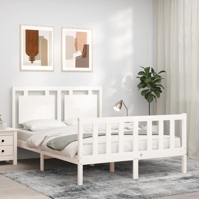 vidaXL Cadre de lit sans matelas blanc 140x200 cm bois de pin massif