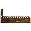 vidaXL Cadre de lit avec t&ecirc;te de lit Ch&ecirc;ne fum&eacute; 75 x 190 cm Pin massif