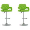 vidaXL Tabourets de bar lot de 2 vert similicuir