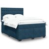 vidaXL Sommier &agrave; lattes de lit et matelas bleu 140x190 cm velours