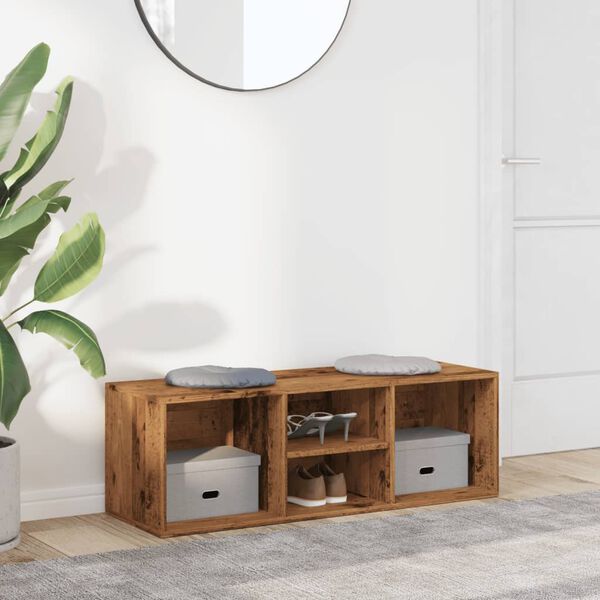 vidaXL Banc de rangement &agrave; chaussures vieux bois 105x35x35 cm