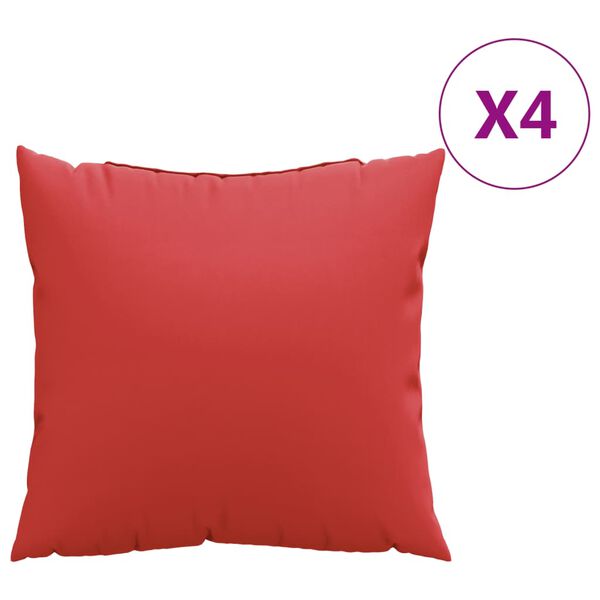 vidaXL Coussins d&eacute;coratifs lot de 4 rouge 60x60 cm tissu
