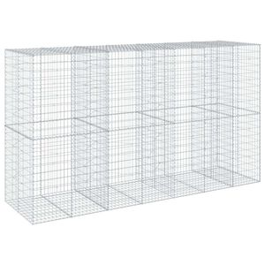 vidaXL Panier gabion avec couvercle 350x100x200 cm fer galvanis&eacute;