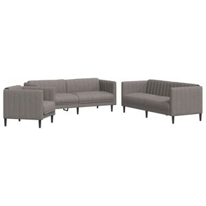 vidaXL Ensemble de canap&eacute;s 3 pcs taupe tissu
