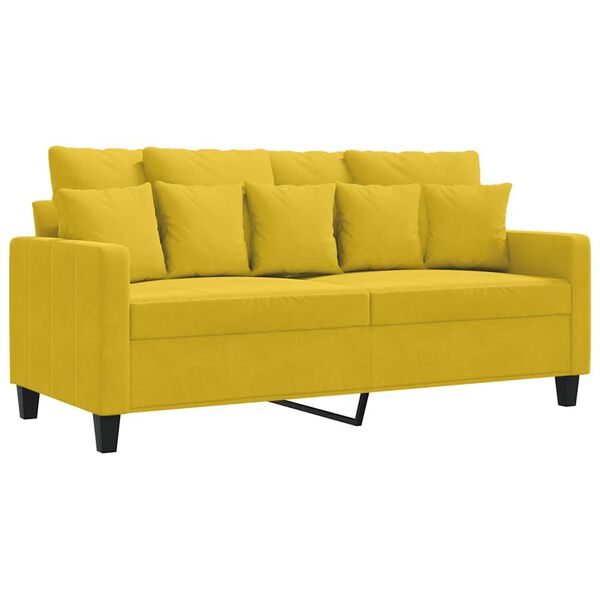 vidaXL Canap&eacute; &agrave; 2 places Jaune 140 cm Velours