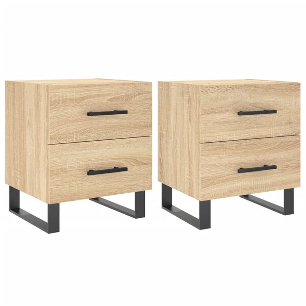 vidaXL Tables de chevet 2 pcs ch&ecirc;ne sonoma 40x35x47,5 cm
