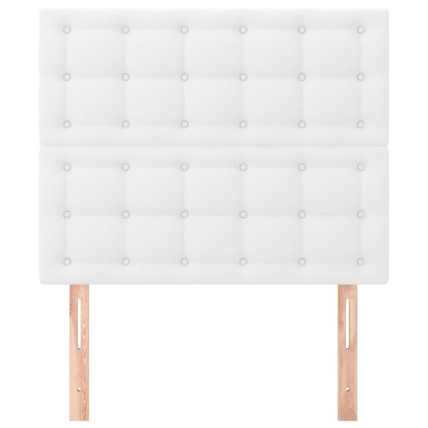 vidaXL T&ecirc;te de lit blanche 90 x 5 x 118/128 cm similicuir