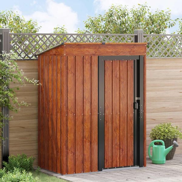 vidaXL Cabanons de jardin Marron 137 x 81 x 180 cm M&eacute;tал