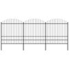 vidaXL Cl&ocirc;ture de jardin avec dessus en forme de lance en acier 537 x 200 cm Noir