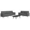 vidaXL Ensemble de canap&eacute;s 2 pcs coussins d&eacute;coratifs gris fonc&eacute; tissu