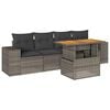 vidaXL Salon de jardin 5 pcs avec coussins gris r&eacute;sine tress&eacute;e