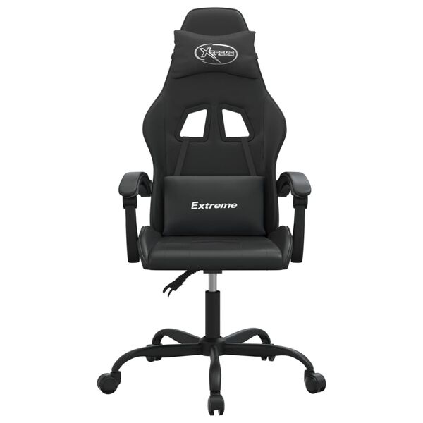 vidaXL Chaise de jeu pivotante Noir Similicuir