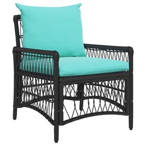 vidaXL Chaise de jardin Noir polyrotin