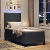 vidaXL Lit &agrave; ressort LED Gris fonc&eacute; et blanc 90 x 190 cm