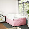 vidaXL Sommier &agrave; lattes de lit avec matelas Rose 120x200 cm Velours