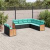 vidaXL Salon de jardin 9 pcs avec coussins noir r&eacute;sine tress&eacute;e