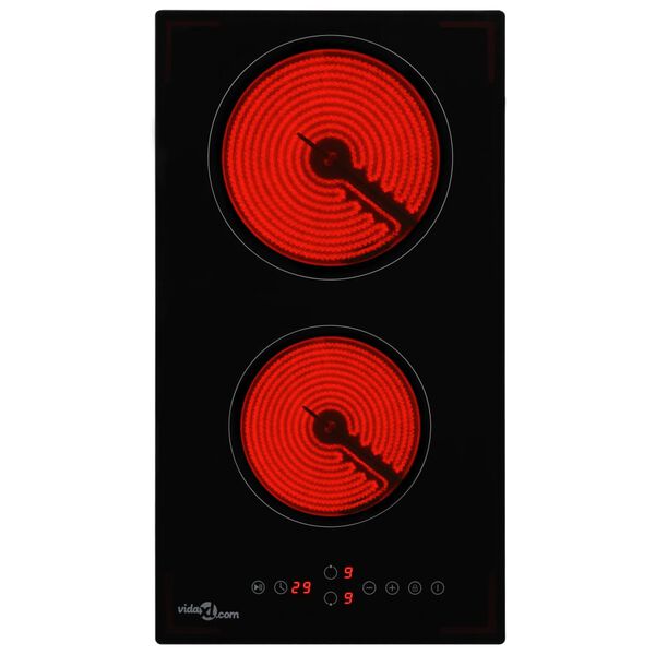 vidaXL Plaque de cuisson Céramique 2 brûleurs Contrôle tactile 3000 W