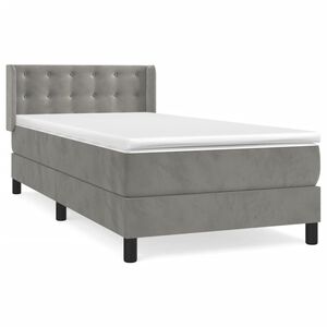 vidaXL Sommier &agrave; lattes de lit et matelas Gris clair 80x200 cm Velours