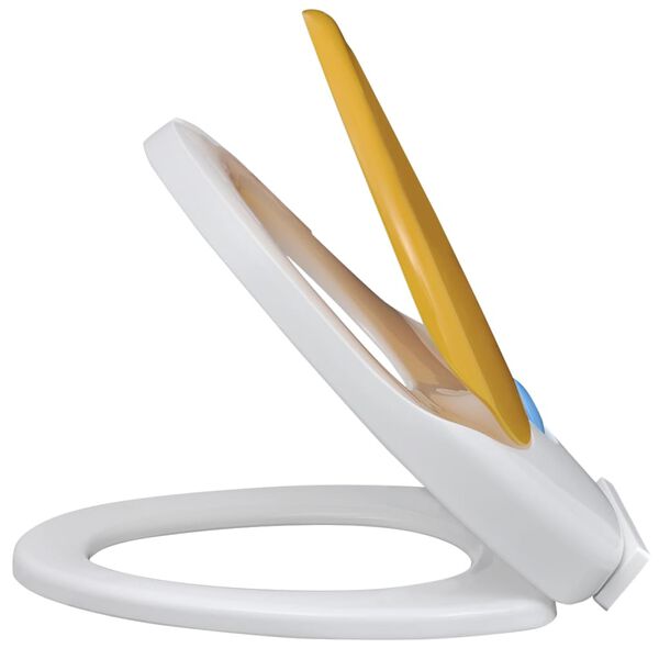 vidaXL Sièges de toilette et couvercles 2 pcs Plastique Blanc et jaune