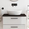 vidaXL Comptoir de salle de bain marron fonc&eacute; 80x50x2 cm bois trait&eacute;
