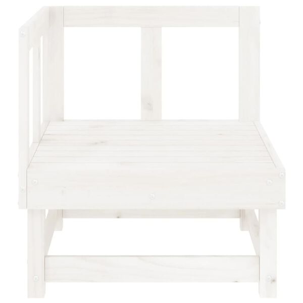 vidaXL Canap&eacute;s d'angle de jardin 2 pcs blanc bois de pin massif