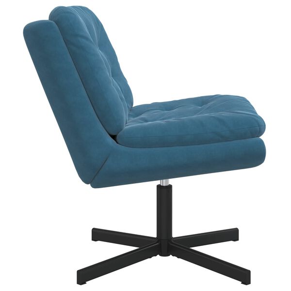 vidaXL Fauteuil relaxant pivotant Bleu 63 x 75 x 76 cm Velours