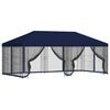 vidaXL Gazebo avec murs lat&eacute;raux 6 x 3 m Bleu Polyester et Acier