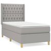 vidaXL Sommier &agrave; lattes de lit avec matelas Gris clair 90x200 cm Tissu