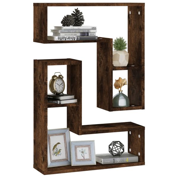 vidaXL Étagères murales 2 pcs Chêne fumé 50x15x50 cm Bois d'ingénierie