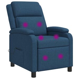 vidaXL Fauteuil de massage inclinable Bleu Tissu