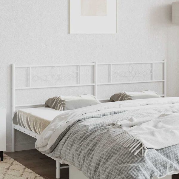 vidaXL T&ecirc;te de lit de remplacement m&eacute;tal blanc 180 cm