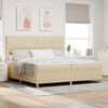 vidaXL Lit &agrave; ressort LED avec matelas Cr&egrave;me 200 x 200 cm tissu