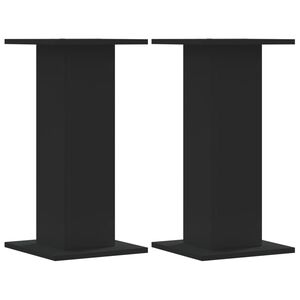 vidaXL Supports de haut-parleurs 2 pcs noir bois d'ingénierie
