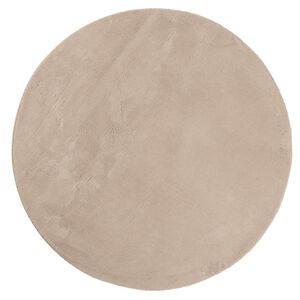 vidaXL Tapis HUARTE &agrave; poils courts doux et lavable sable &Oslash; 80 cm