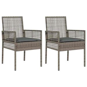 vidaXL Chaise de jardin 2 pcs Gris 55 x 53 x 85 cm polyrotin