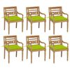 vidaXL Chaises Batavia avec coussins lot de 6 Bois de teck solide