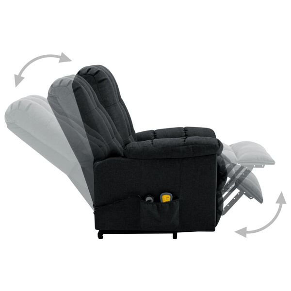 vidaXL Fauteuil de massage inclinable Gris fonc&eacute; Tissu