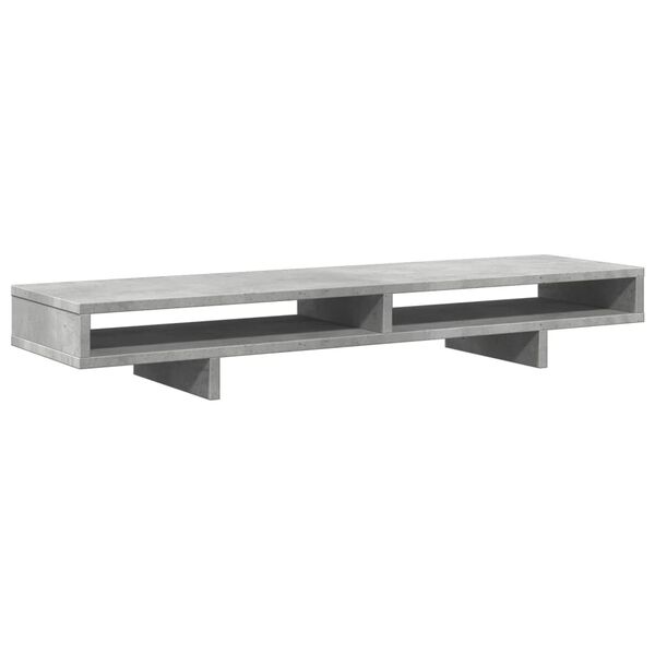 vidaXL Support de moniteur gris b&eacute;ton 100x27x15 cm bois d'ing&eacute;nierie
