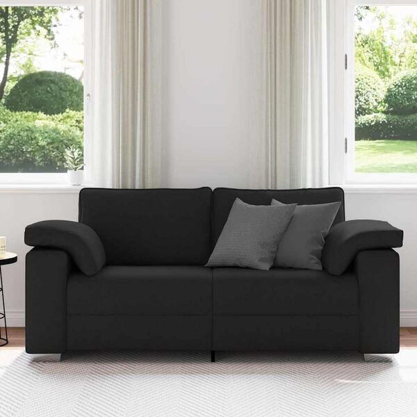 vidaXL Canap&eacute; Noir 180 x 77 x 82 cm tissu