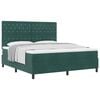 vidaXL Lit &agrave; ressorts avec matelas Vert fonc&eacute; 180 x 200 cm Velours