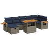 vidaXL Salon de jardin 8pcs avec coussins gris r&eacute;sine tress&eacute;e acacia