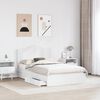 vidaXL Lit de Rangement Blanc 120 x 190 cm Bois d'ing&eacute;nierie