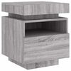 vidaXL Armoires de chevet avec lumi&egrave;res LED 2 pcs sonoma gris