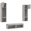 vidaXL Unit&eacute;s murales TV avec LED 6 pcs gris sonoma bois d'ing&eacute;nierie