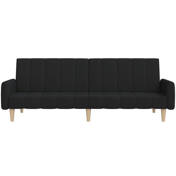 vidaXL Canap&eacute;-lit &agrave; 2 places Noir Tissu