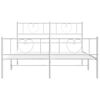 vidaXL Cadre de lit m&eacute;tal sans matelas et pied de lit blanc 160x200 cm