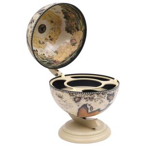 vidaXL Support de vin globe de dessus de table Bois d'eucalyptus Blanc